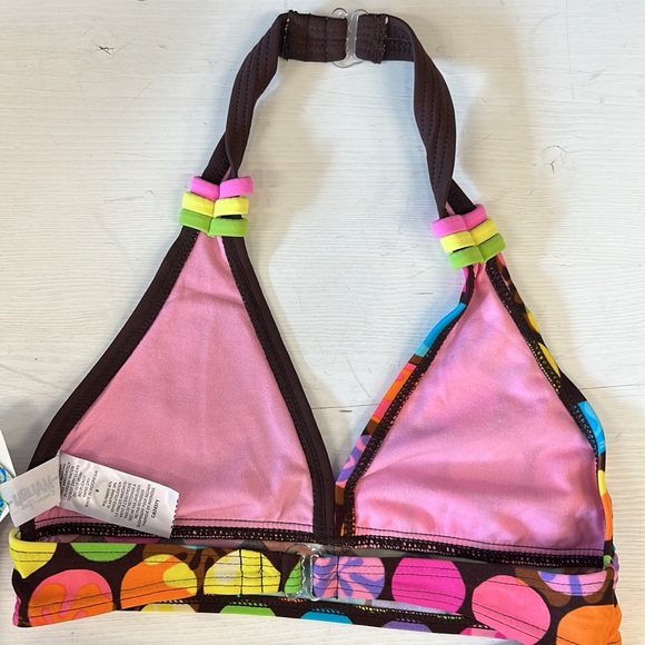 NWT MALIBU Brown Hibiscus Triangle Bikini - Picture 5 of 7